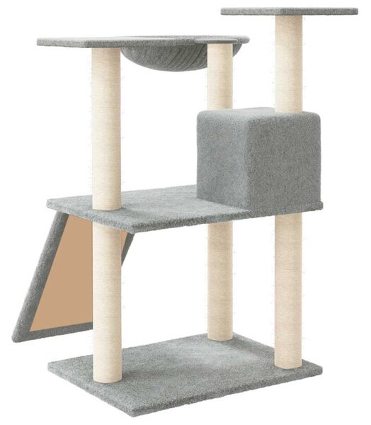 Škrabadlo pro kočky se sisalovými sloupky světle šedé 83 cm 171652