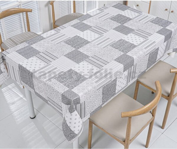 Ubrus PVC 3581562, metráž, 20 m x 140 cm, patchwork šedý, IMPOL TRADE