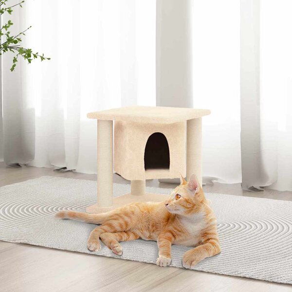 Škrabadlo pro kočky se sisalovými sloupky krémové 37 cm 171654