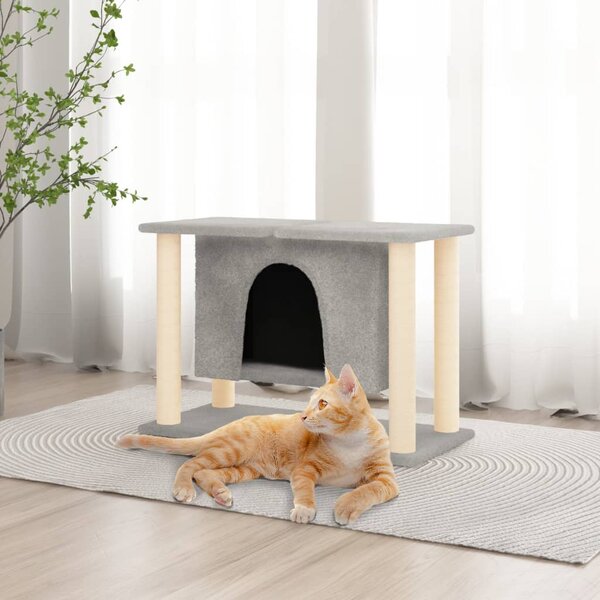 Škrabadlo pro kočky se sisalovými sloupky světle šedé 50 cm 171658