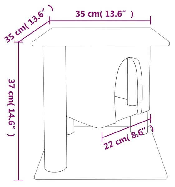 Škrabadlo pro kočky se sisalovými sloupky tmavě šedé 37 cm 171656
