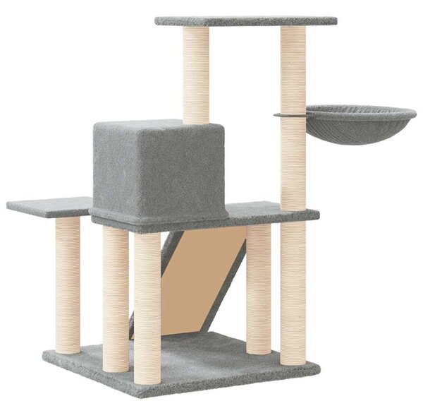 Škrabadlo pro kočky se sisalovými sloupky světle šedé 82 cm 171661