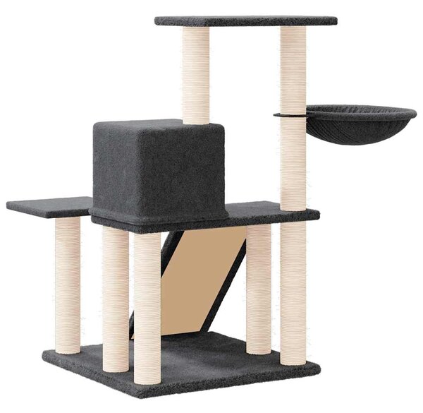 Škrabadlo pro kočky se sisalovými sloupky tmavě šedé 82 cm 171662
