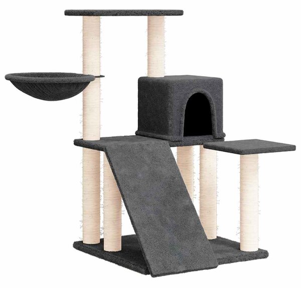 Škrabadlo pro kočky se sisalovými sloupky tmavě šedé 82 cm 171662