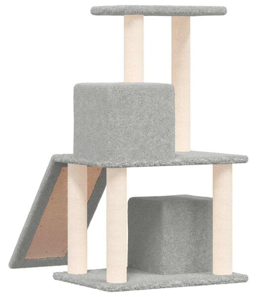 Škrabadlo pro kočky se sisalovými sloupky světle šedé 82 cm 171664
