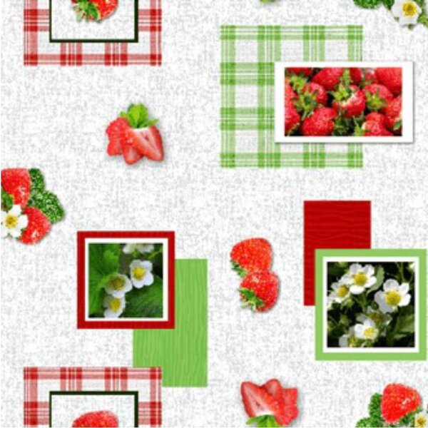 Ubrus PVC 3581553, metráž, 20 m x 140 cm, jahody, IMPOL TRADE