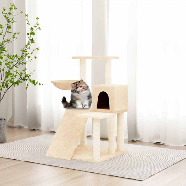 Škrabadlo pro kočky se sisalovými sloupky krémové 82 cm 171660