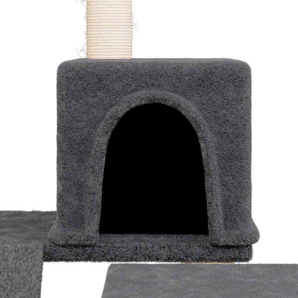 Škrabadlo pro kočky se sisalovými sloupky tmavě šedé 82 cm 171662