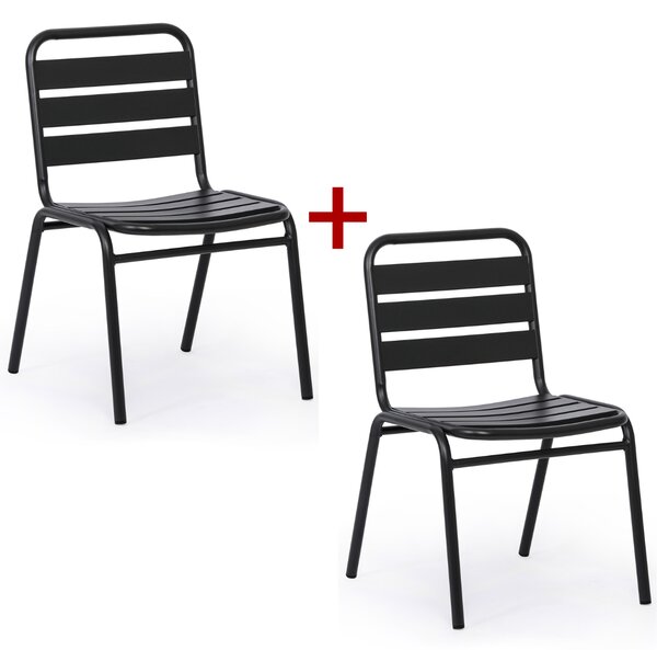 Kovová bistro židle RENO, 1+1 ZDARMA, pro venkovní použití, grafit