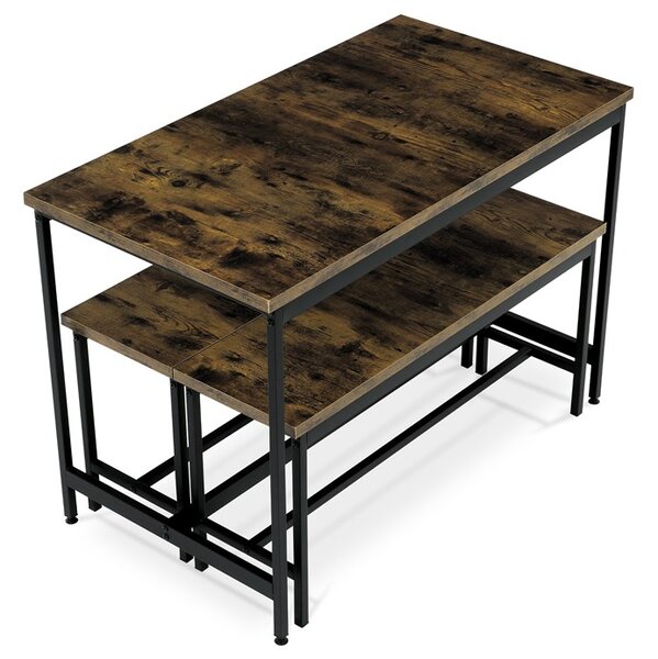 Jídelní set pro 4 osoby s lavicí 110x60 cm dekor staré dřevo AJSA106OW