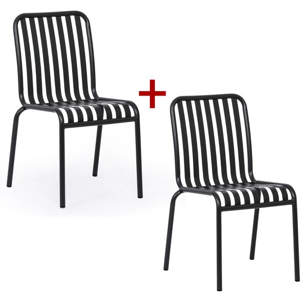 Kovová bistro židle RIVA, 1+1 ZDARMA, pro venkovní použití, grafit
