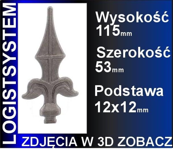LogistSystem 1 ks ozdobná kovová mřížka 115 x 53 mm (V x Š) / 12 x 12 dekorace na plot 40.052.03