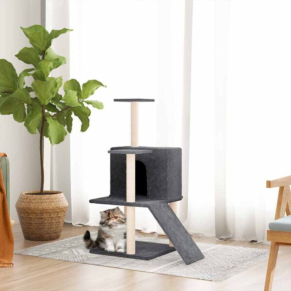 Škrabadlo pro kočky se sisalovými sloupky tmavě šedé 82 cm 171662