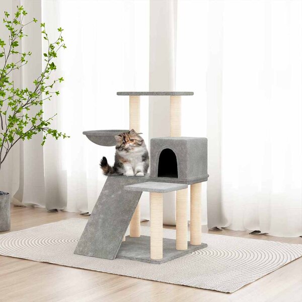 Škrabadlo pro kočky se sisalovými sloupky světle šedé 82 cm 171661