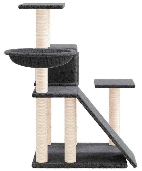Škrabadlo pro kočky se sisalovými sloupky tmavě šedé 82 cm 171662