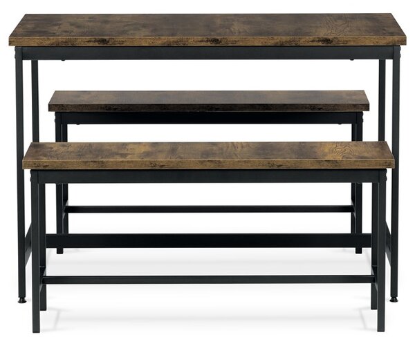 Jídelní set pro 4 osoby s lavicí 110x60 cm dekor staré dřevo AJSA106OW