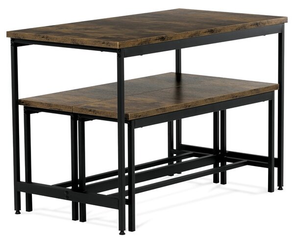 Jídelní set pro 4 osoby s lavicí 110x60 cm dekor staré dřevo AJSA106OW