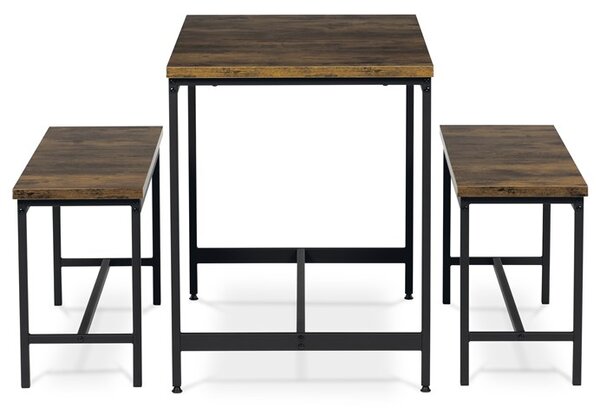 Jídelní set pro 4 osoby s lavicí 110x60 cm dekor staré dřevo AJSA106OW