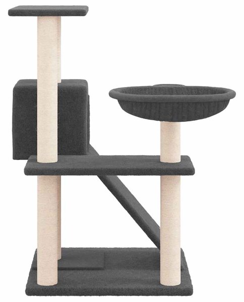 Škrabadlo pro kočky se sisalovými sloupky tmavě šedé 82 cm 171668