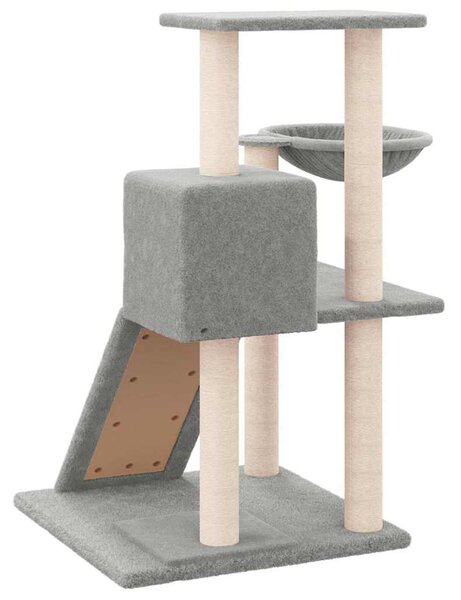 Škrabadlo pro kočky se sisalovými sloupky světle šedé 82 cm 171667