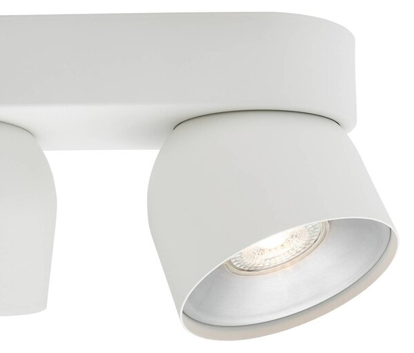 Nordlux Downlight Pitcher, GU10, dvouplamenový, kov, bílý, stmívatelný, Bílá / opál, Obývací pokoj / jídelna, kov, Moderní, Stropní svítidlo