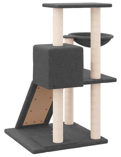 Škrabadlo pro kočky se sisalovými sloupky tmavě šedé 82 cm 171668