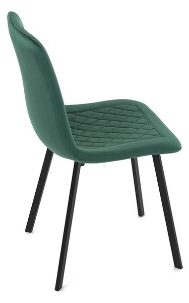 Elegantní jídelní židle NOX – zelený samet, černý kov