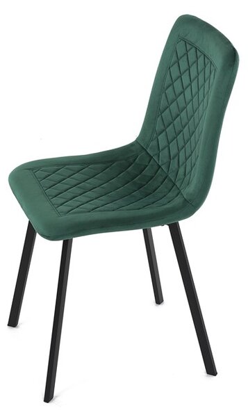Elegantní jídelní židle NOX – zelený samet, černý kov