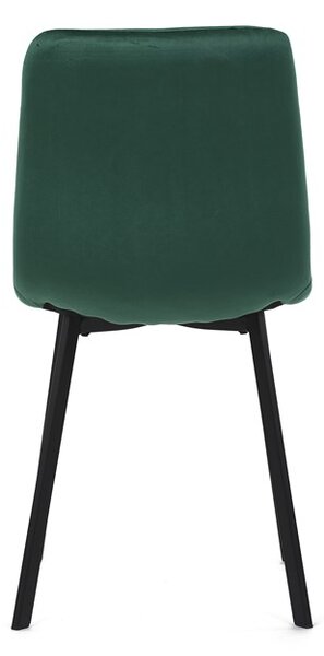 Elegantní jídelní židle NOX – zelený samet, černý kov