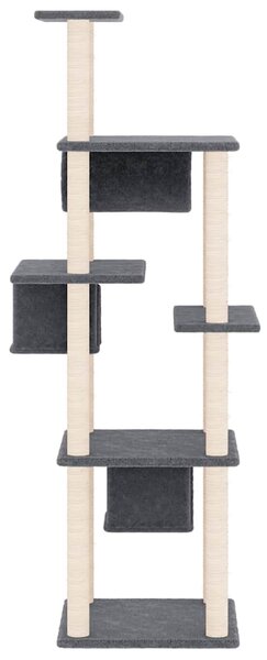Škrabadlo pro kočky se sisalovými sloupky tmavě šedé 169 cm 171674