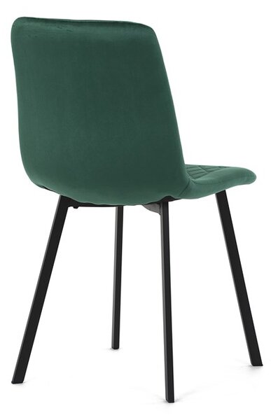 Elegantní jídelní židle NOX – zelený samet, černý kov