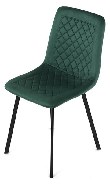 Elegantní jídelní židle NOX – zelený samet, černý kov