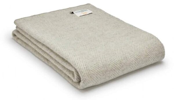 Vlněná deka Fishbone Silver Grey (bez třásní) 200 x 140 cm Tweedmill