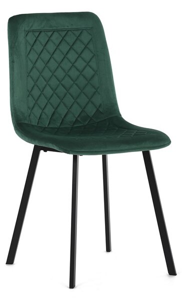 Elegantní jídelní židle NOX – zelený samet, černý kov