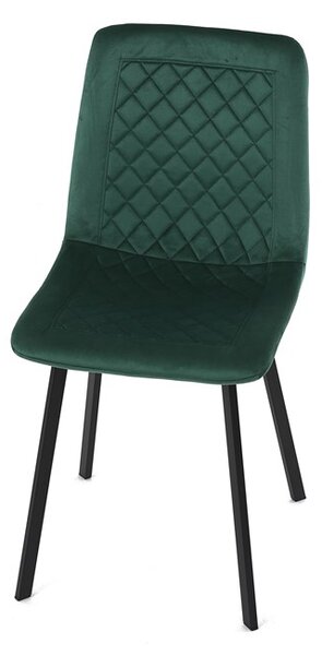 Elegantní jídelní židle NOX – zelený samet, černý kov
