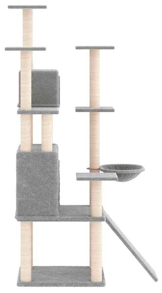 Škrabadlo pro kočky se sisalovými sloupky světle šedé 154 cm 171691