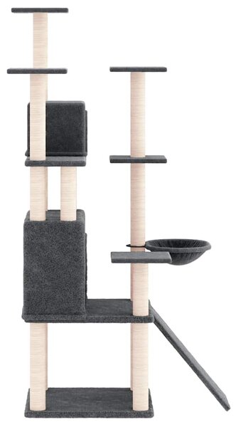 Škrabadlo pro kočky se sisalovými sloupky tmavě šedé 154 cm 171692