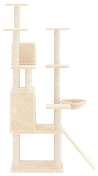 Škrabadlo pro kočky se sisalovými sloupky krémové 154 cm 171690