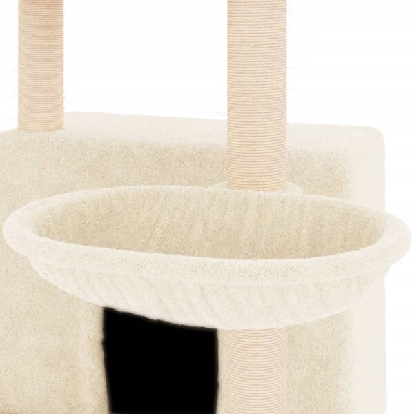 Škrabadlo pro kočky se sisalovými sloupky krémové 132 cm 171726