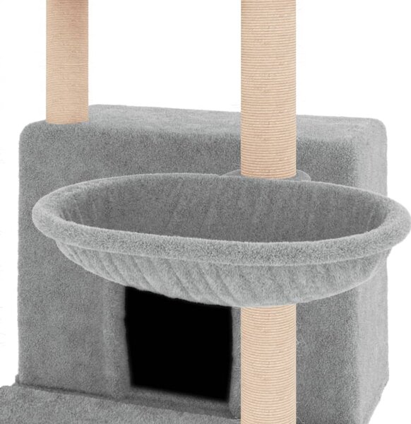 Škrabadlo pro kočky se sisalovými sloupky světle šedé 132 cm 171727