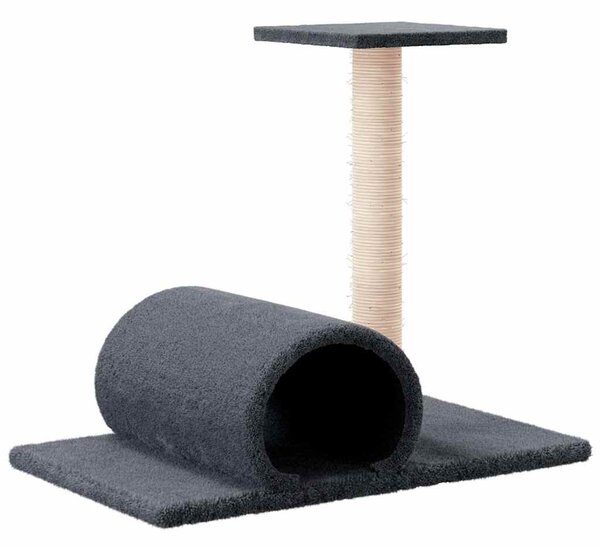 Škrabadlo pro kočky s tunelem tmavě šedé 60 x 34,5 x 50 cm 171698