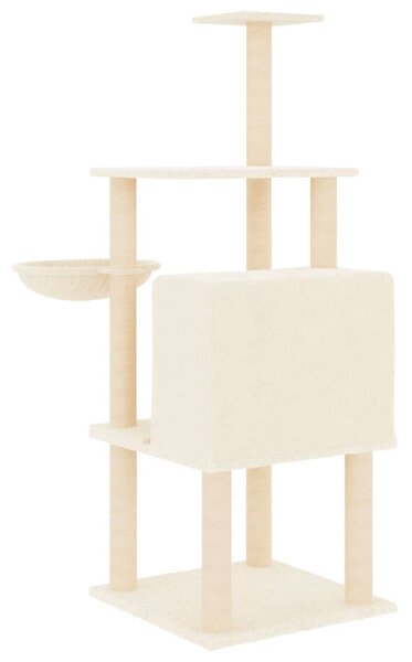 Škrabadlo pro kočky se sisalovými sloupky krémové 132 cm 171726
