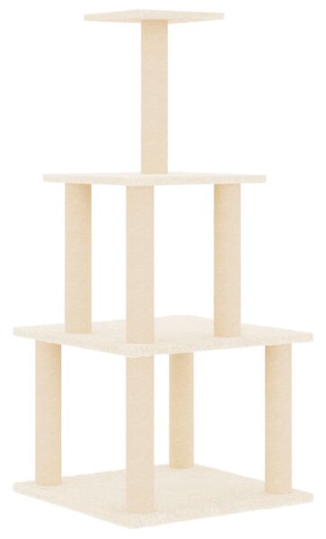 Škrabadlo pro kočky se sisalovými sloupky krémové 111 cm 171732
