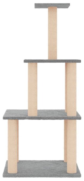 Škrabadlo pro kočky se sisalovými sloupky světle šedé 111 cm 171733