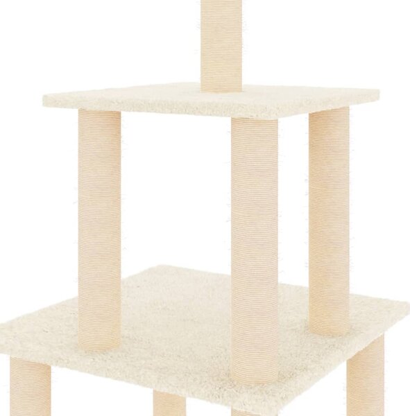 Škrabadlo pro kočky se sisalovými sloupky krémové 111 cm 171732