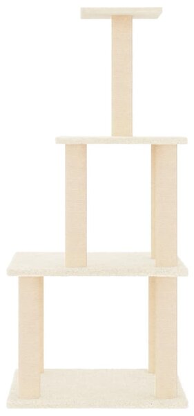 Škrabadlo pro kočky se sisalovými sloupky krémové 111 cm 171732