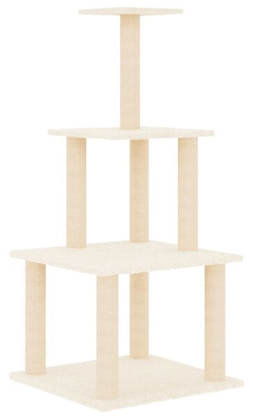 Škrabadlo pro kočky se sisalovými sloupky krémové 111 cm 171732