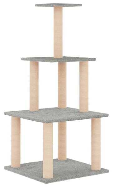 Škrabadlo pro kočky se sisalovými sloupky světle šedé 111 cm 171733