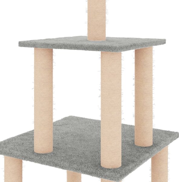 Škrabadlo pro kočky se sisalovými sloupky světle šedé 111 cm 171733