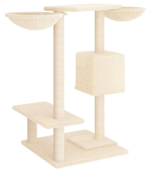 Škrabadlo pro kočky se škrabacími sloupky krémové 82 cm 171759